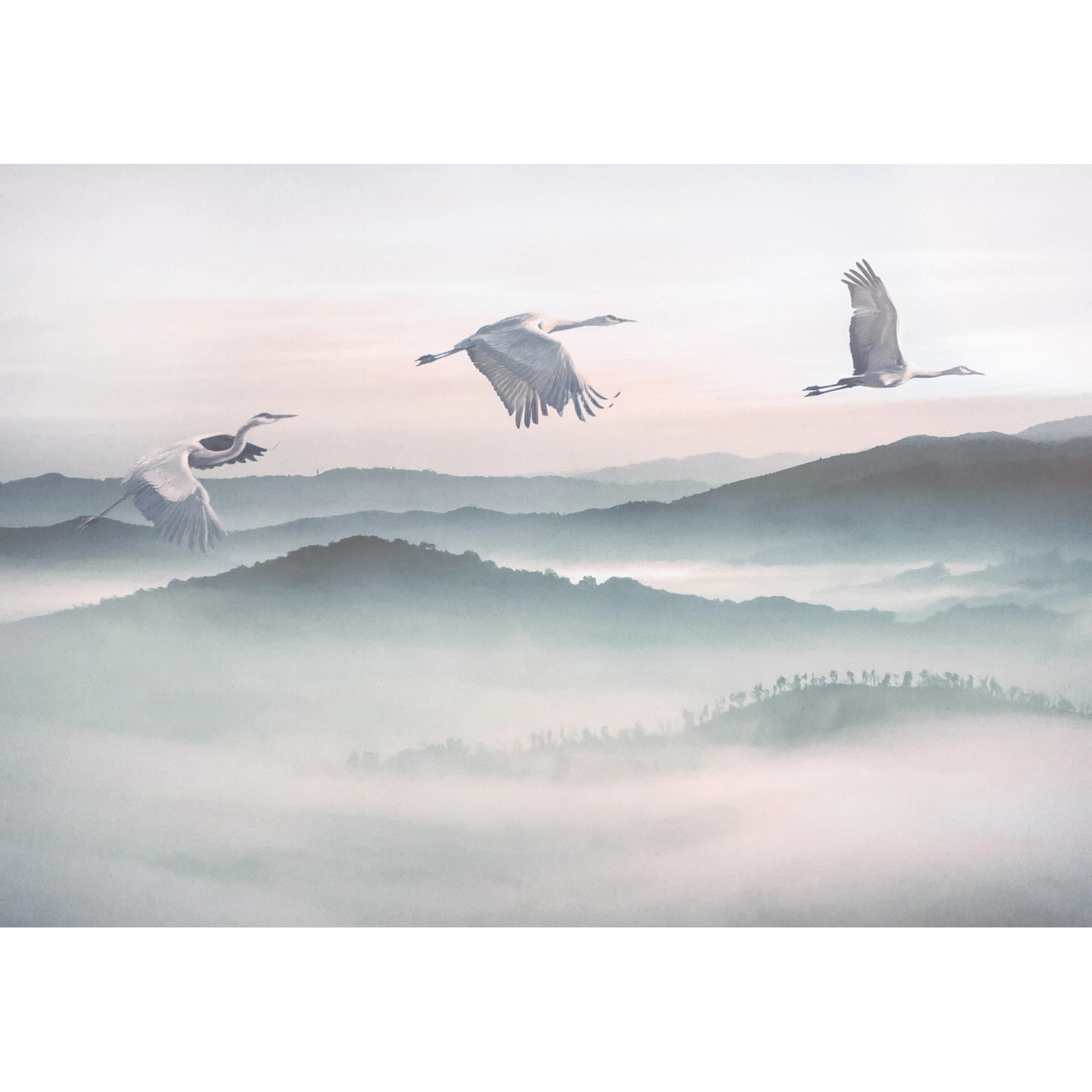 Komar Vliesová fototapeta Mystic Cranes 400 x 280 cm