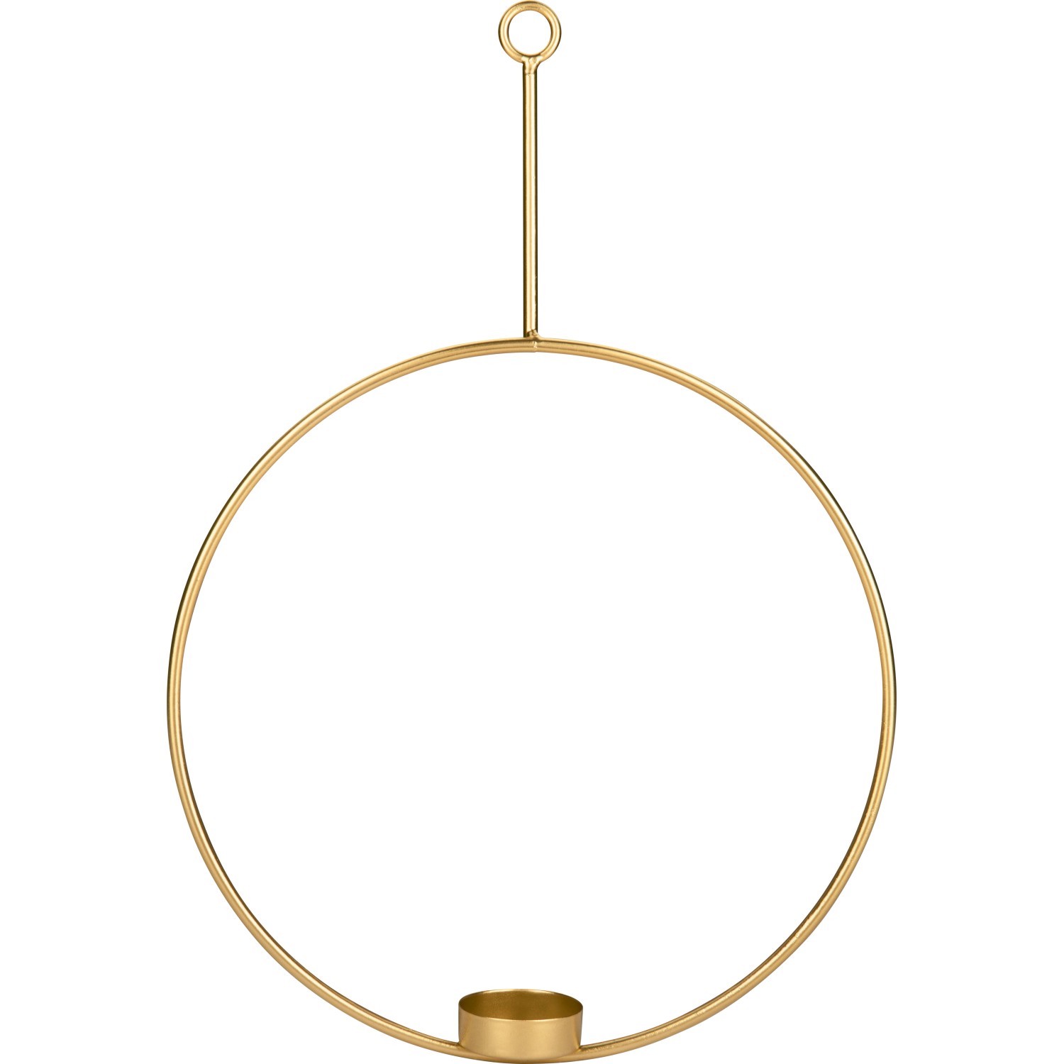 Svícen na čajové svíčky závěsný Modern Antique kov kulatý, zlatý