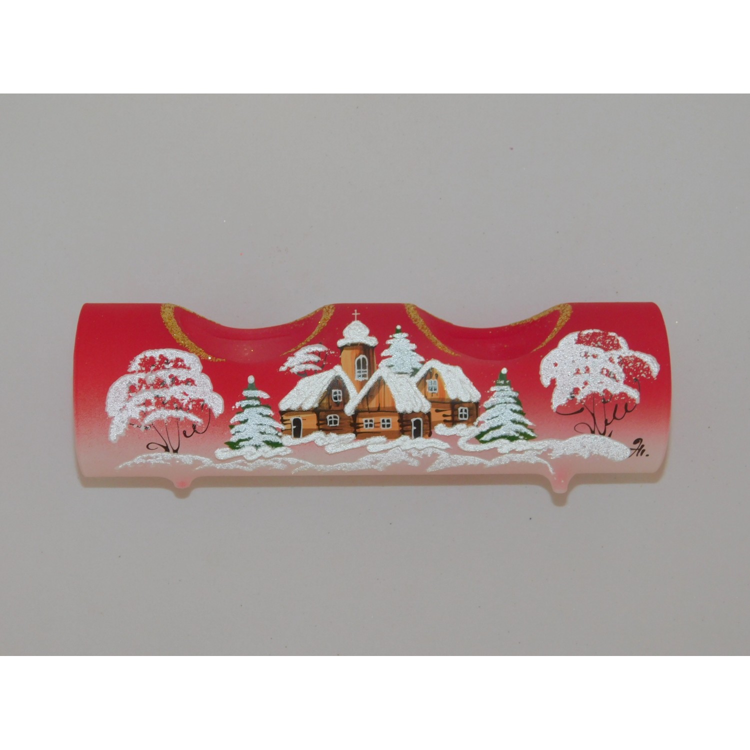 ONREX Skleněný vánoční svícen červený pr. 60 x 90 cm