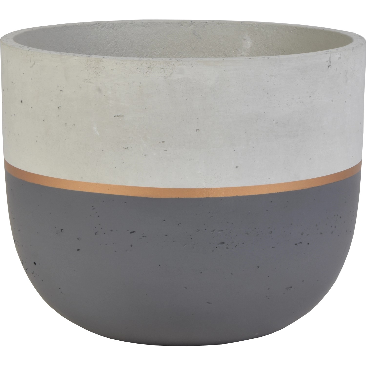 Květináč z cementu průměr 28 cm x 22 cm antracitový/zlatý