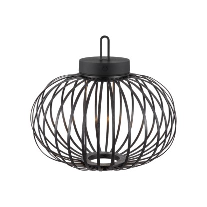 Just Light. Nabíjecí závěsné/stolní LED svítidlo Akuba IP44 černá pr. 36 x 33 cm