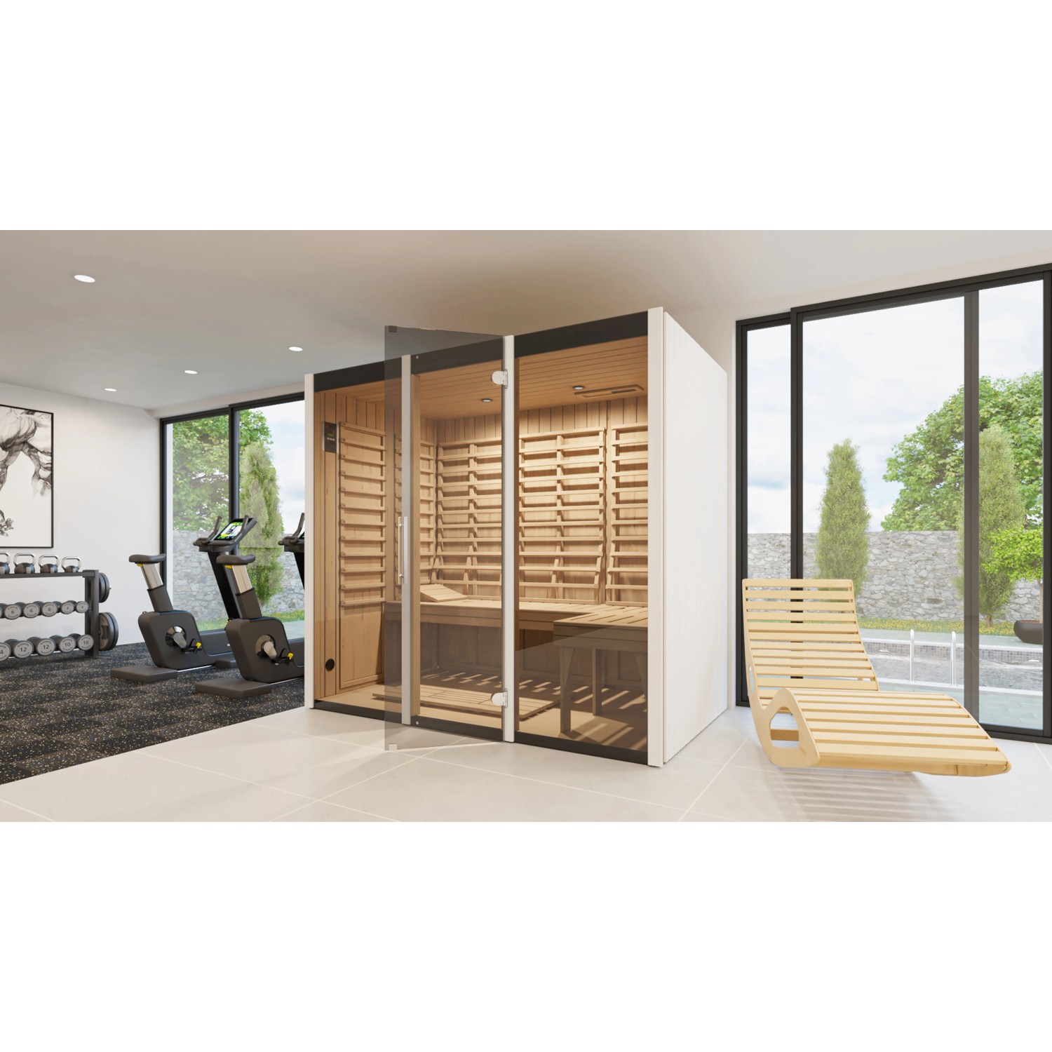 Weka Infračervená kabina Osby 2 s deskovými infrazářiči (Š x H) 212 x 125 cm