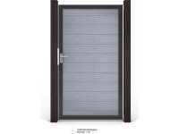 GroJaSolid Plotová branka bez sl. uni koex. Stone Grey/antrac. rám 100 x 180 cm