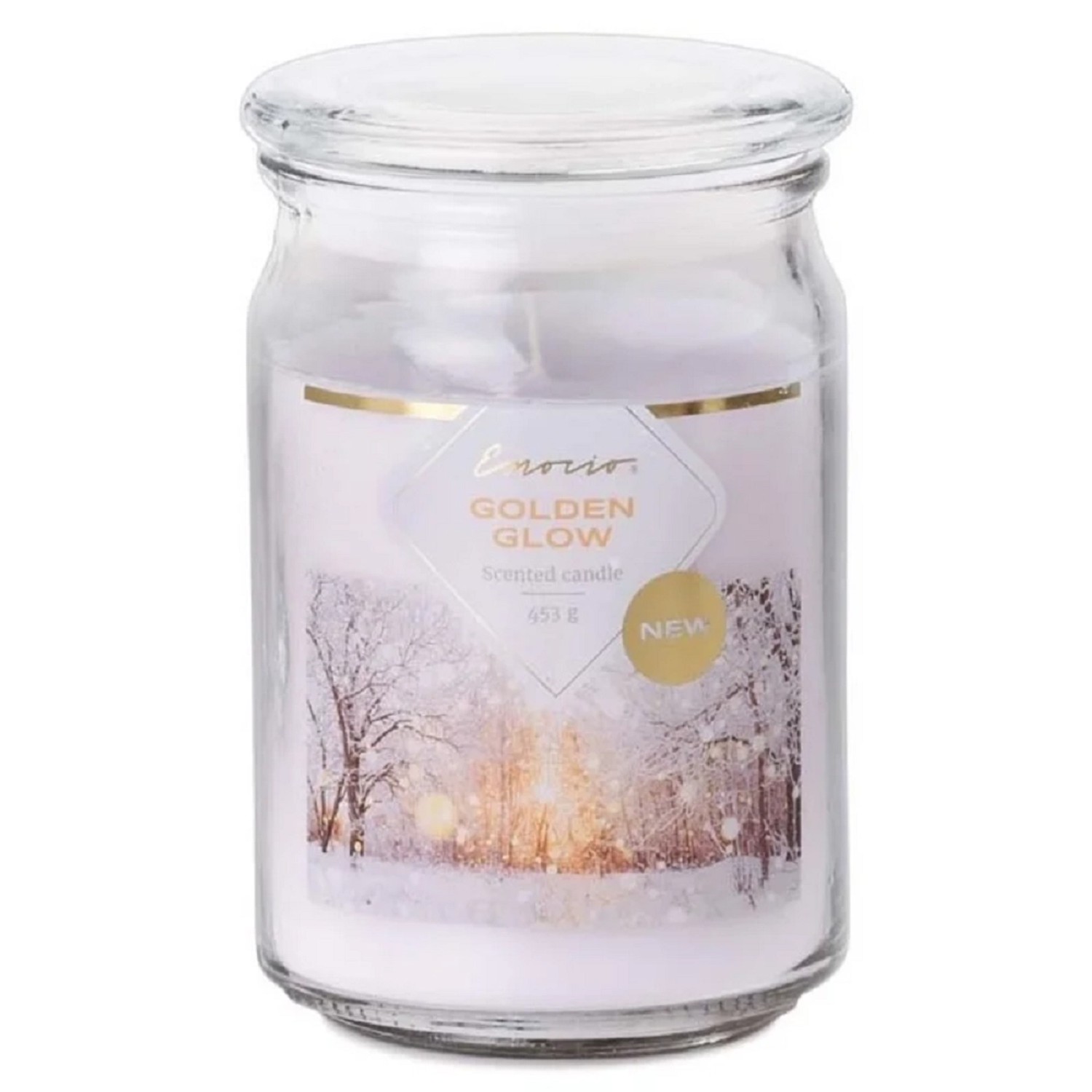 Emocio Vonná svíčka ve skle s víčkem Golden Wings 93 x 142 mm, 453 g