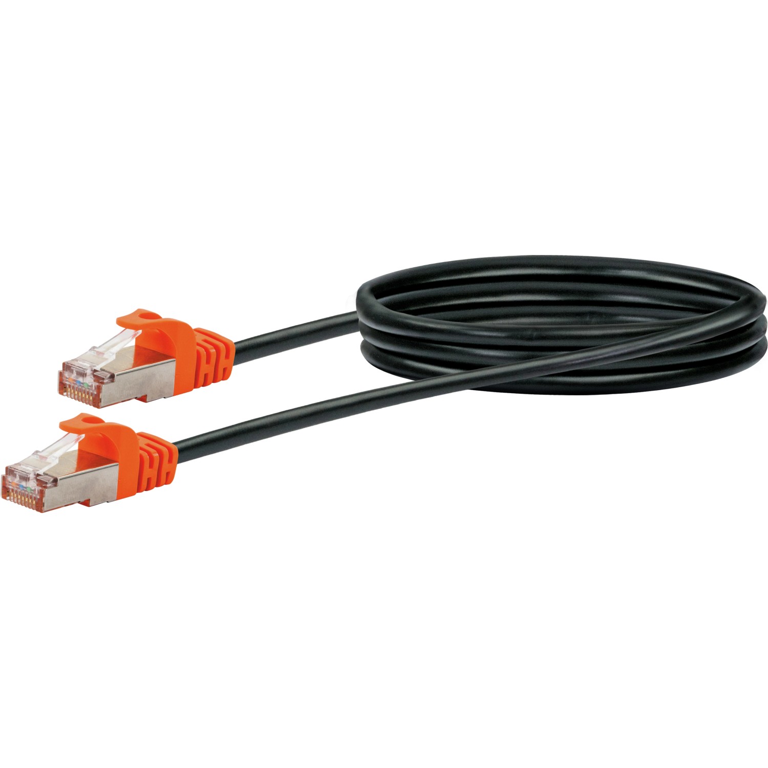 Schwaiger Síťový kabel CAT 7 (S/FTP) EJ45, černá/oranžová, 2 m