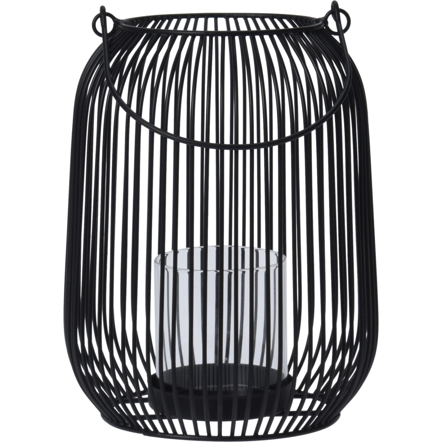 Koopman Kovová lucerna černá pr. 17 x 22 cm