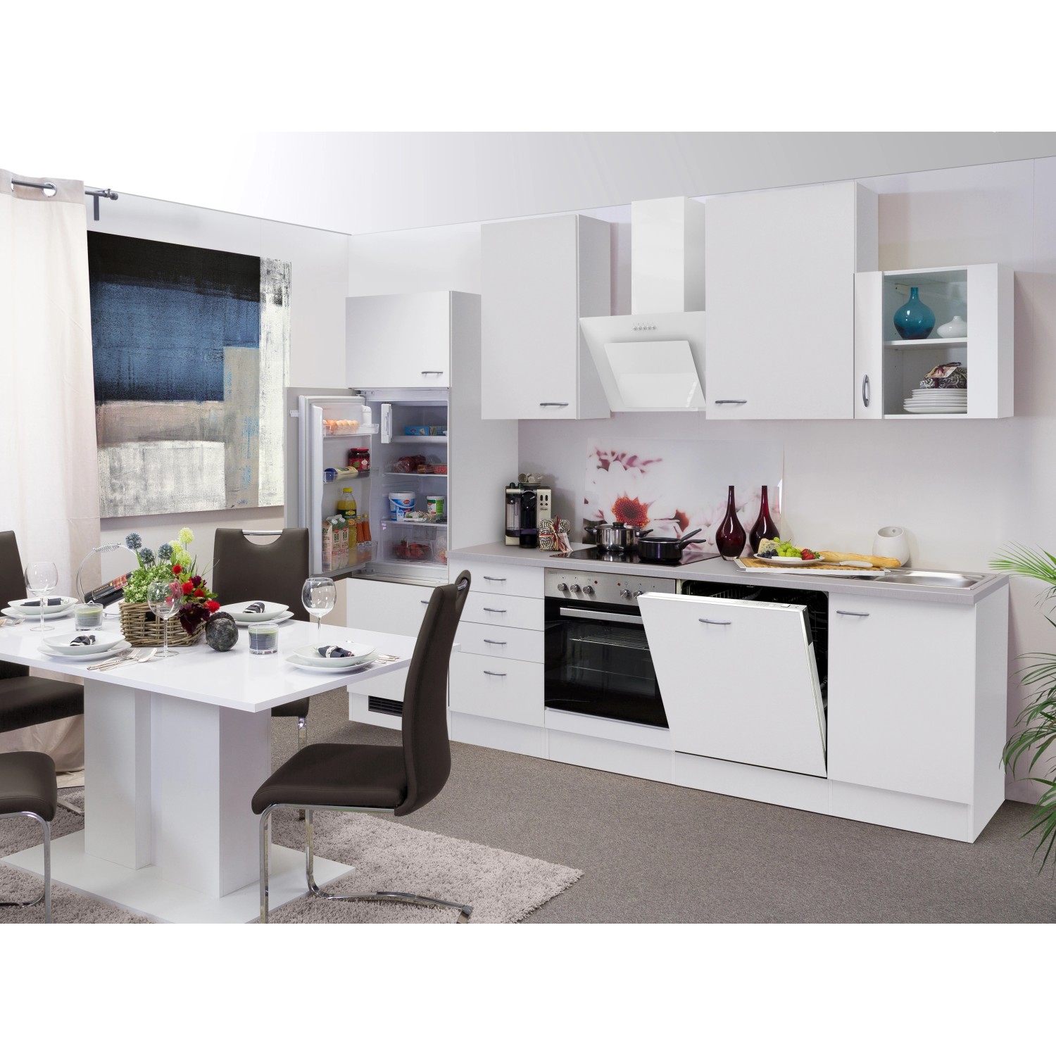 Flex-Well Kuchyně Wito 280 cm/typ 4 - lednice/trouba/varná deska/digestoř/myčka