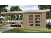 Weka Designový zahradní domek Komfort 126 Plus B vel. 1, přírodní, 590 x 241 cm
