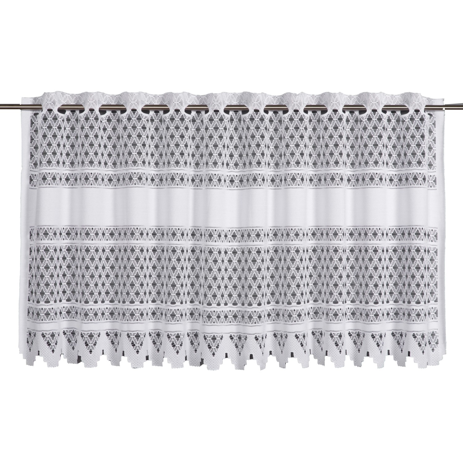 Sehlbach Vitrážová záclona se skrytými poutky, krajka, bílá, 140 x 60 cm