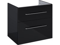 Maximus Skříňka pod umyvadlo Madrid, 2 zásuvky, černá + stříbrné úchytky, 60 cm Maximus Skříňka pod umyvadlo Madrid, 2 zásuvky, černá + stříbrné úchytky, 60 cm