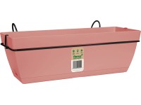 Florus Balkónový truhlík Paris s držákem, růžový, 19,5 x 49 x 27,5 cm