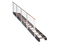 StarWood Kovové schody Kos 14 st. dub přír. 87 cm design. zábradlí antracit