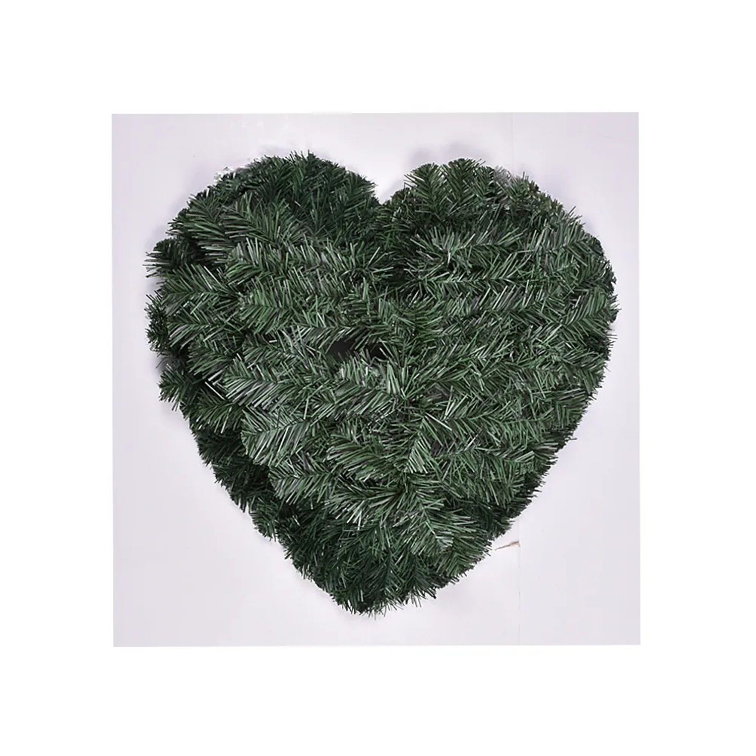 Umělá vánoční vazba SRDCE zelená, 65 x 65 cm