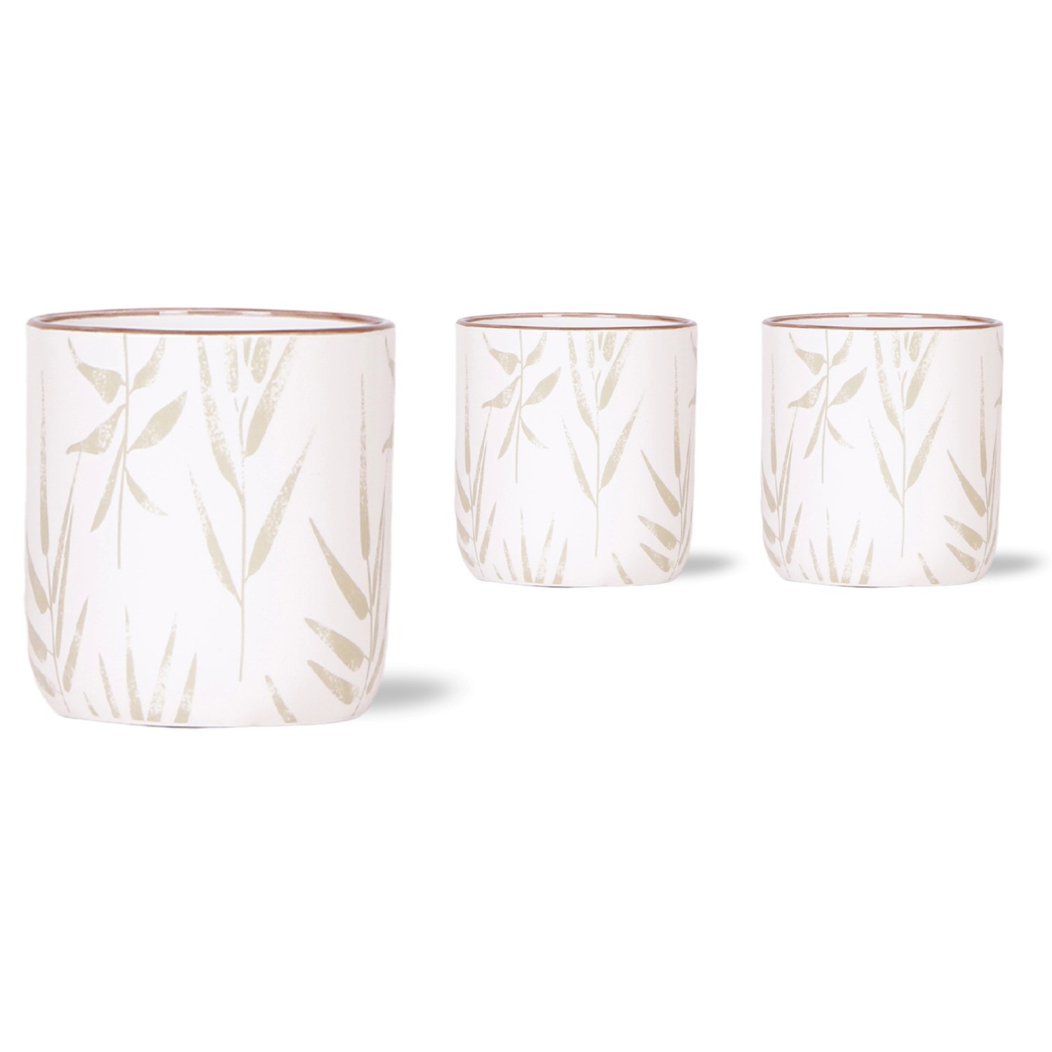 Keramický květináč Leaf bílozelený pr. 9 x 10 cm