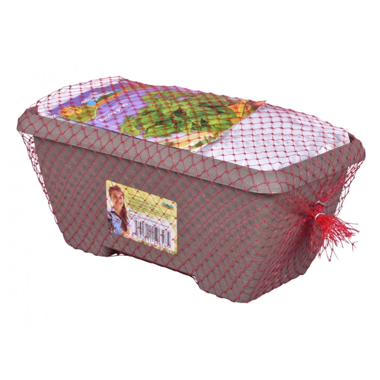 NOHEL GARDEN Truhlík MINIZAHRÁDKA - BAZALKA substrát + osivo, 22 cm