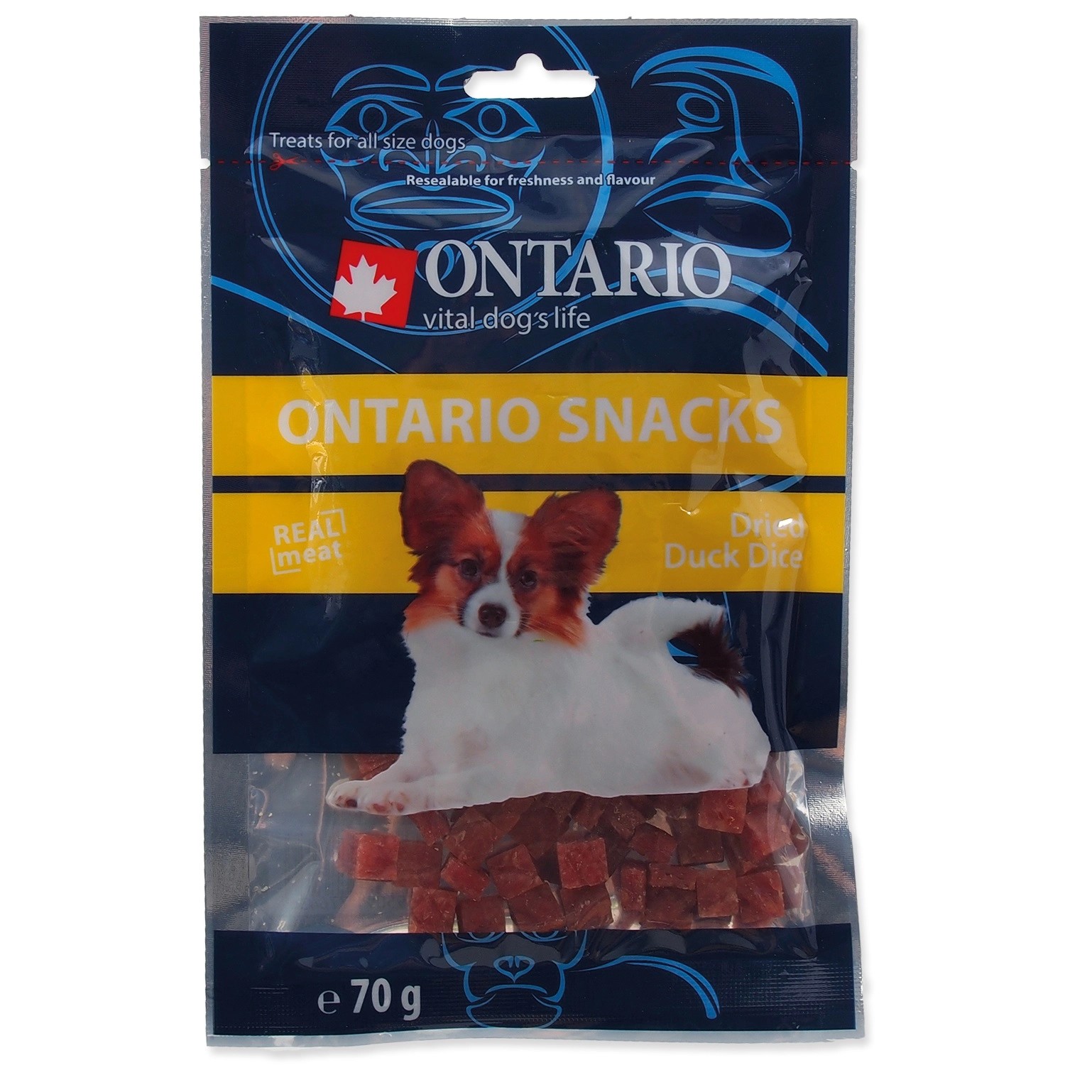 ONTARIO Doplňkové krmivo pro psy Kachní kousky 70 g