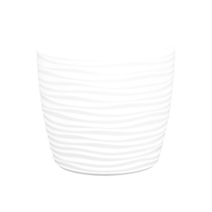 Obal na květináč SAHARA PETIT plastový, 11 x 9 cm, bílý matný