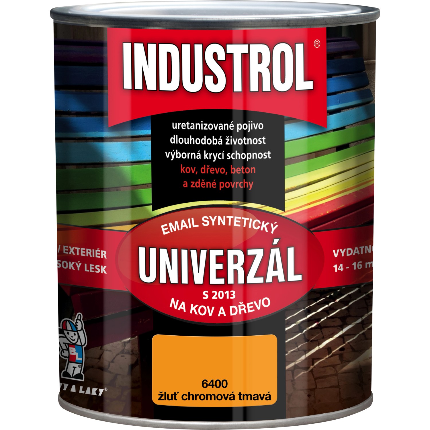 Industrol uni 6400 žluť chromová tmavá 0,75l