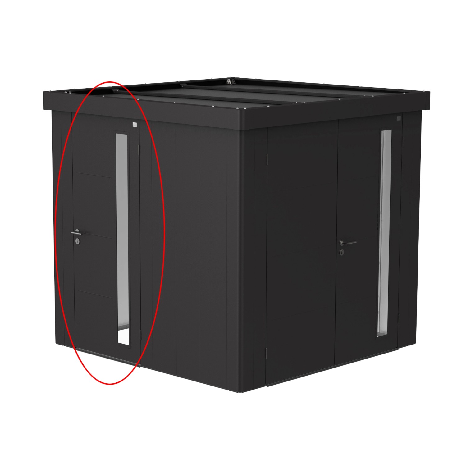 Biohort Přídavné dvoukřídlé dveře pro domek Neo tmavě šedé 200 x 167 cm