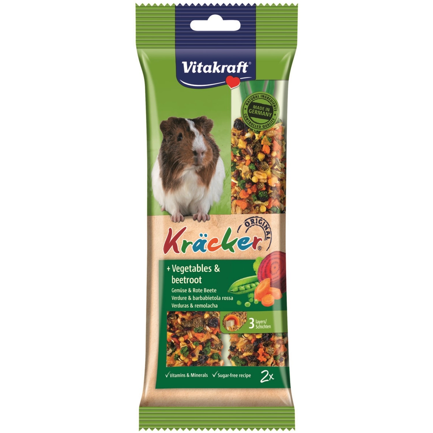 Vitakraft Doplňkové krmivo pro morčata Kräcker zelenina a červená řepa 2 ks
