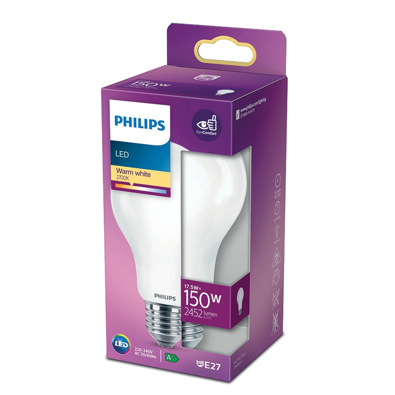 Philips Classic LED žárovka E27, 17,5 W, 2452 lm, 2700 K