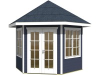 Skan Holz Dřevěný zahradní altán Almelo břidlicově šedý, 350 x 303 cm
