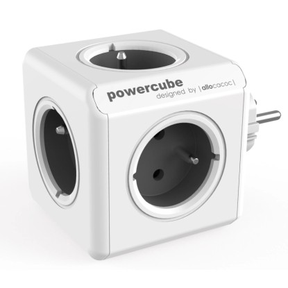 allocacoc Rozbočovací kostka PowerCube Original, 5 zásuvek, šedá