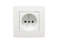 Makel Jednoduchá zásuvka Lilium Kare, 16 A - 250 V, bílá