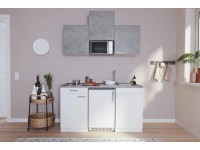 Respekta Kuchyně Malia beton/bílá 150 cm - skloker.deska/lednice/mikrovlnka Respekta Kuchyně Malia beton/bílá 150 cm - skloker.deska/lednice/mikrovlnka