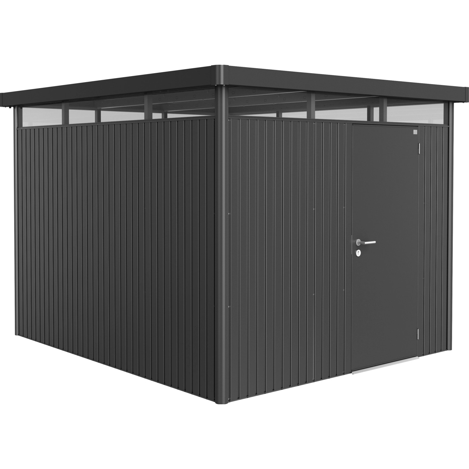 Biohort Plechový domek HighLine H5 stand. dveře, tm.šedá, 275 x 315 x 222 cm