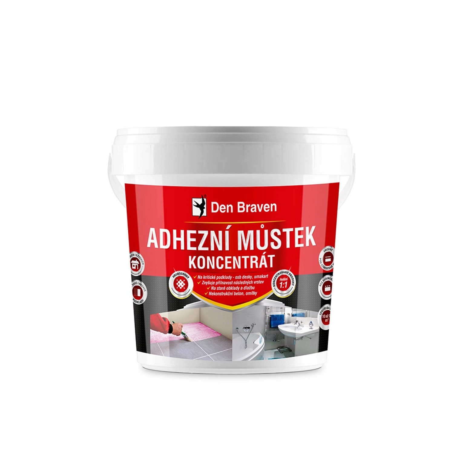 Den Braven Adhezní můstek koncentrát Typ: kbelík, Barva: růžová, v balení: 2,5 kg