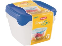Curver Sada potravinových dóz Fresh&Go tmavě modrá 1,2 l, 3 ks Curver Sada potravinových dóz Fresh&Go tmavě modrá 1,2 l, 3 ks