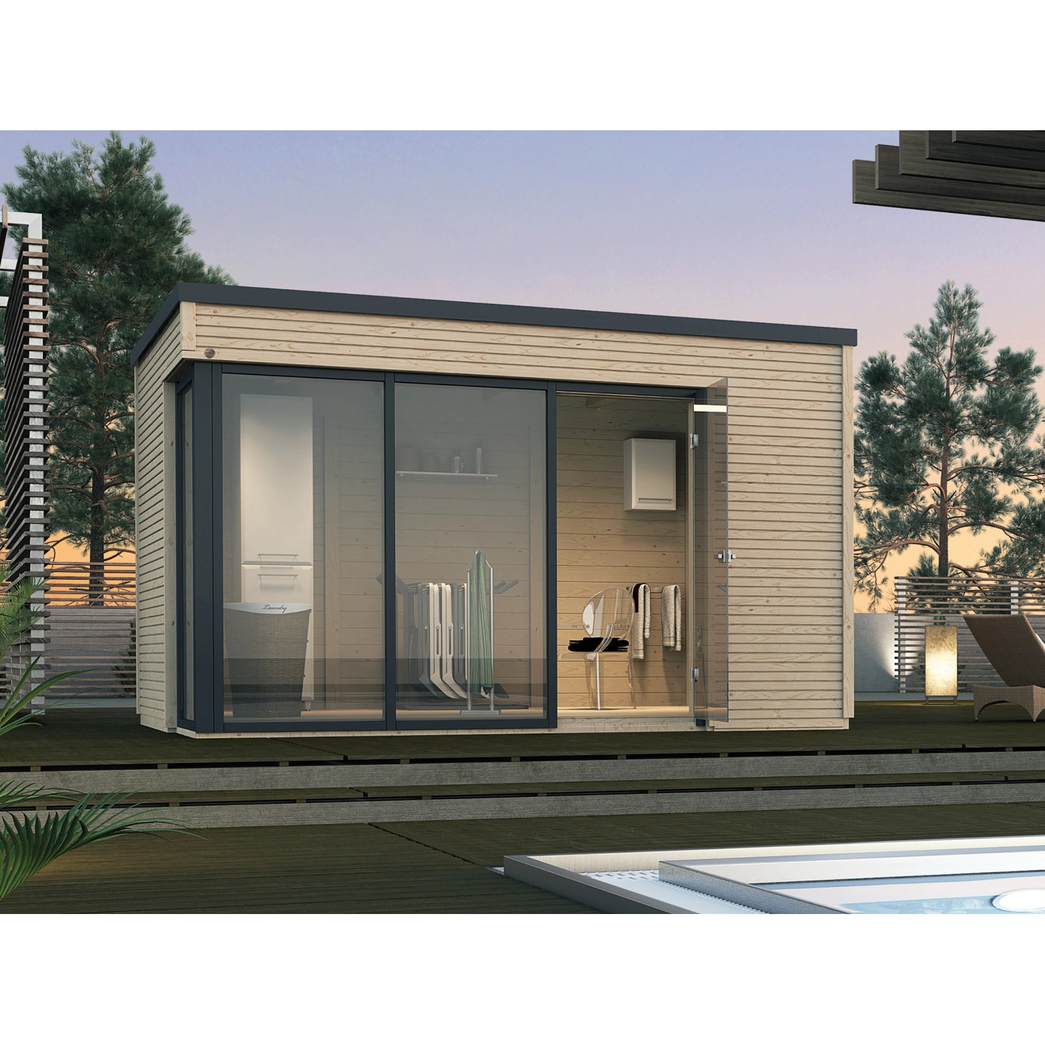 Weka Designový dřevěný zahradní domek Cubilis B 380 x 380 cm