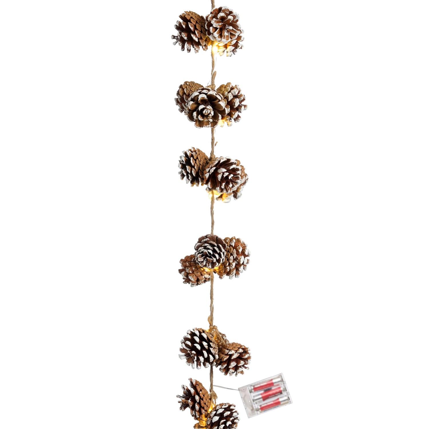 House of Seasons Umělá šišková girlanda s LED osvětlením, 270 x 7 cm