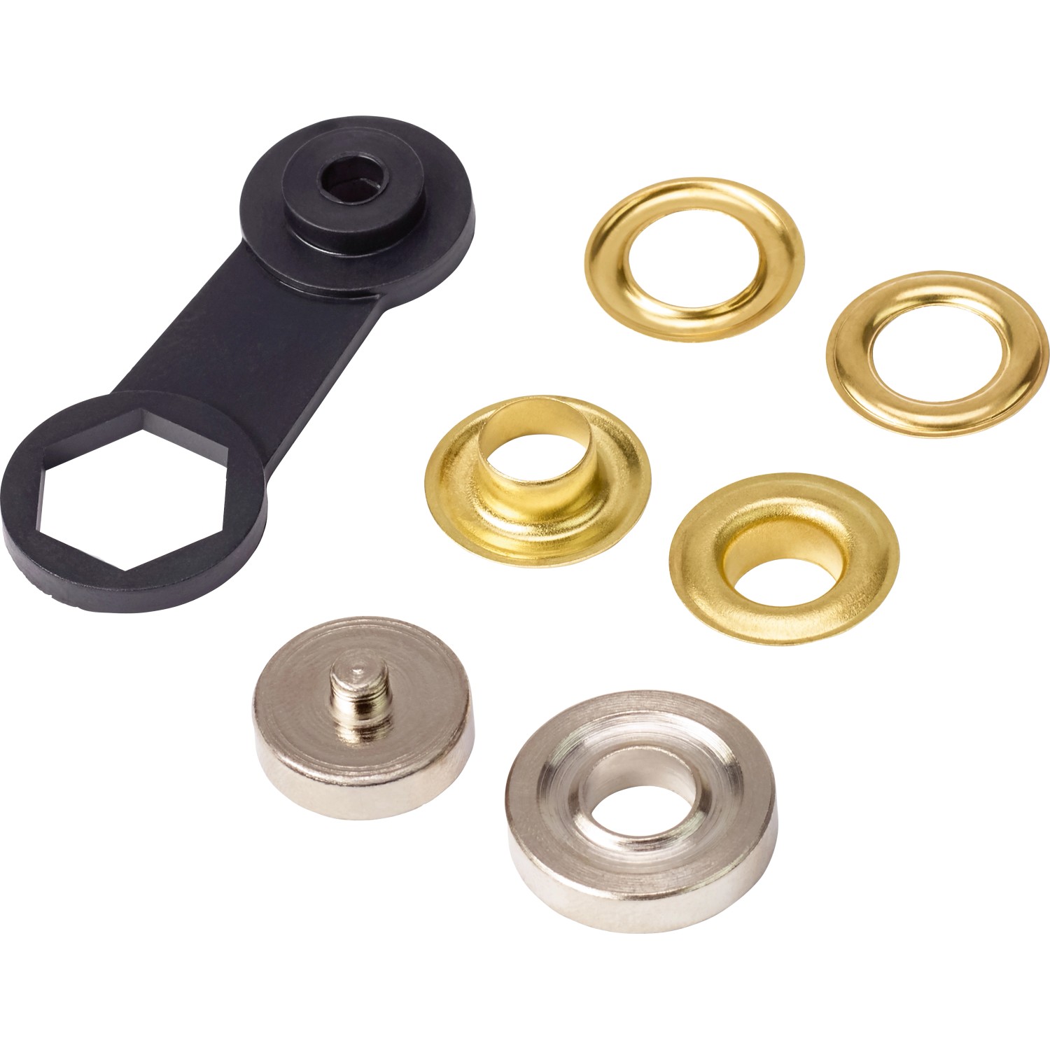 Sada ok pro lanková táhla, žlutá, mosazná, pr. 24 mm