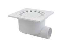 Alcadrain Podlahová vpust 150x150/50 mm boční, mřížka bílá zápachová uzávěra Alcadrain Podlahová vpust 150x150/50 mm boční, mřížka bílá zápachová uzávěra