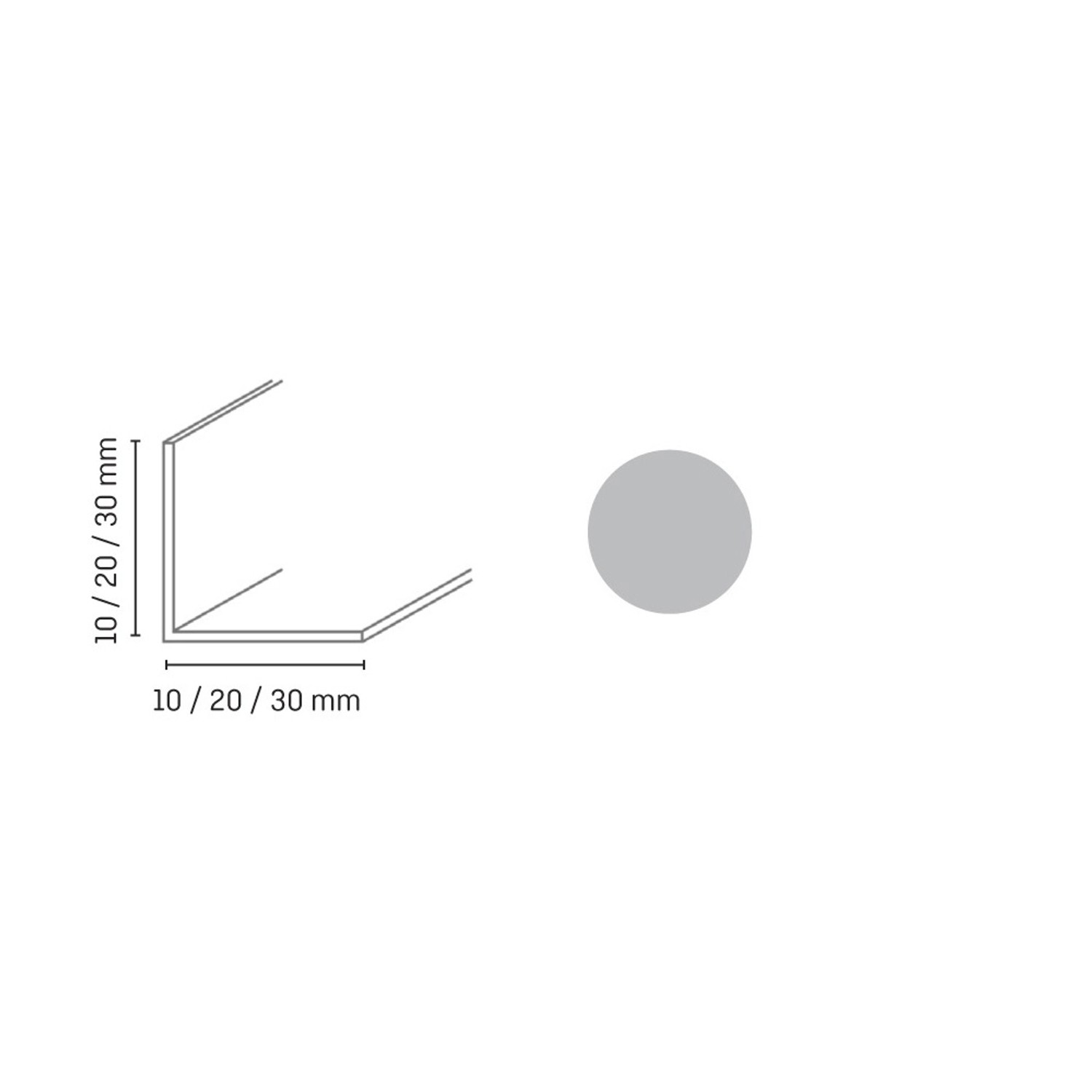 Döllken Profiles Ochrana rohu stěny WL 20/20 šedá 20 x 20 x 2750 mm