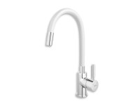 Novaservis Stojánková dřezová baterie Ferro Flexi 70710 bílá-chrom