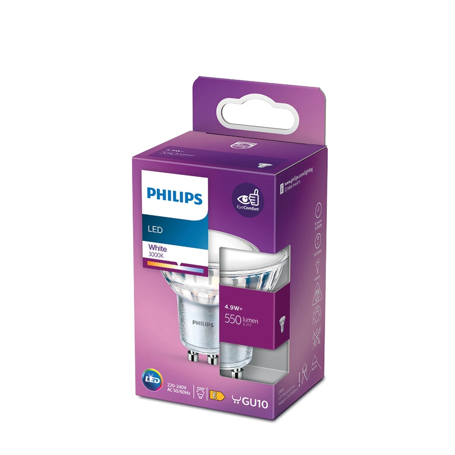 Philips Classic LED žárovka GU10, 4,9 W, 550 lm, 3000 K