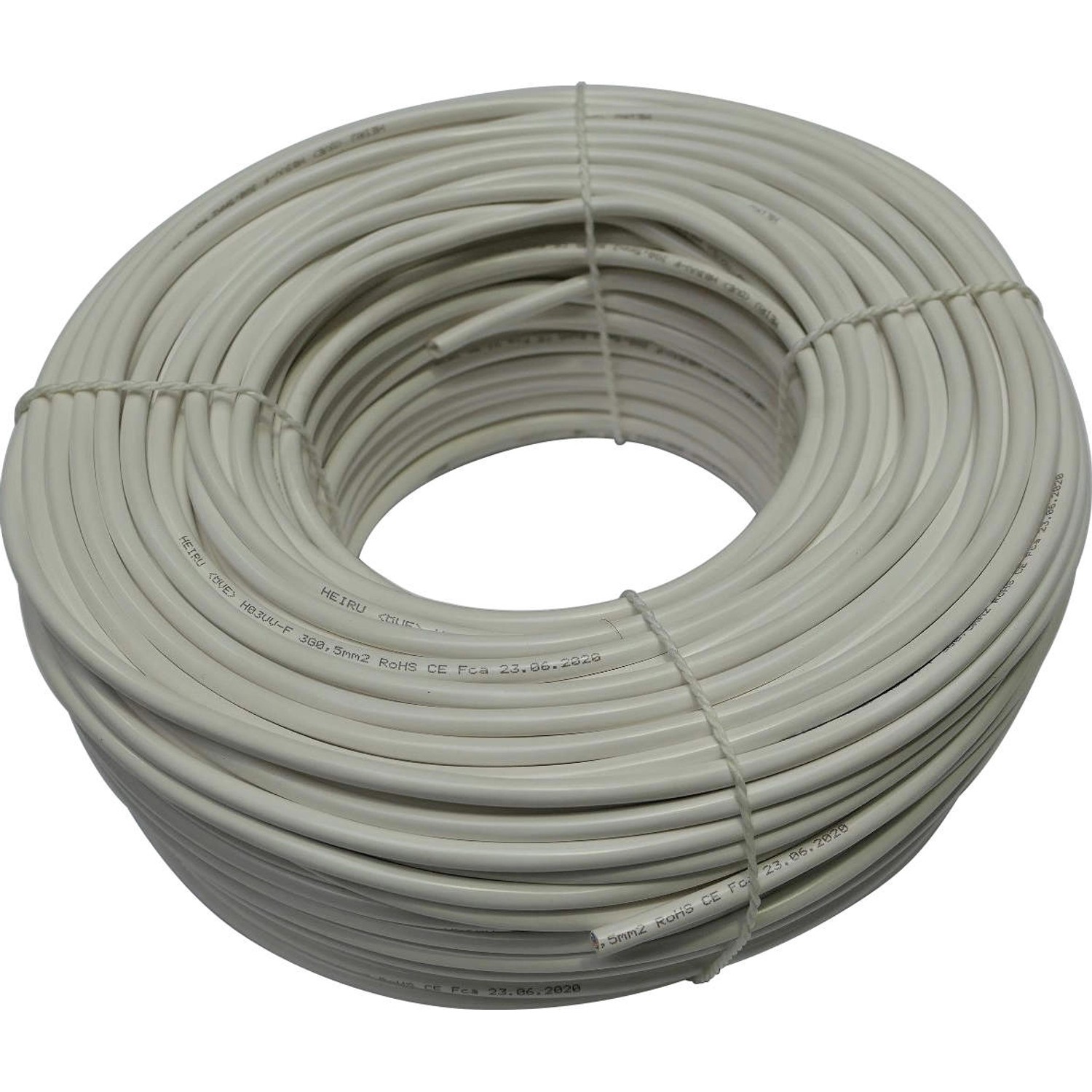 Silový kabel H03VV-F 3Gx0,5, bílá - metráž