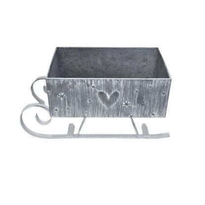 Boltze Vánoční dekorace sáňky Juho šedé 17,5 x 16,5 x 35,5 cm, 1 ks