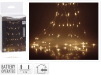 LED světelný drát na baterie kometa 40 LED teplá bílá, stříbrný drát