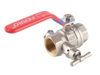 Ferro Kulový plnoprůtočný kohout KFPOM1 s vypouštěním, páka MM 1/2