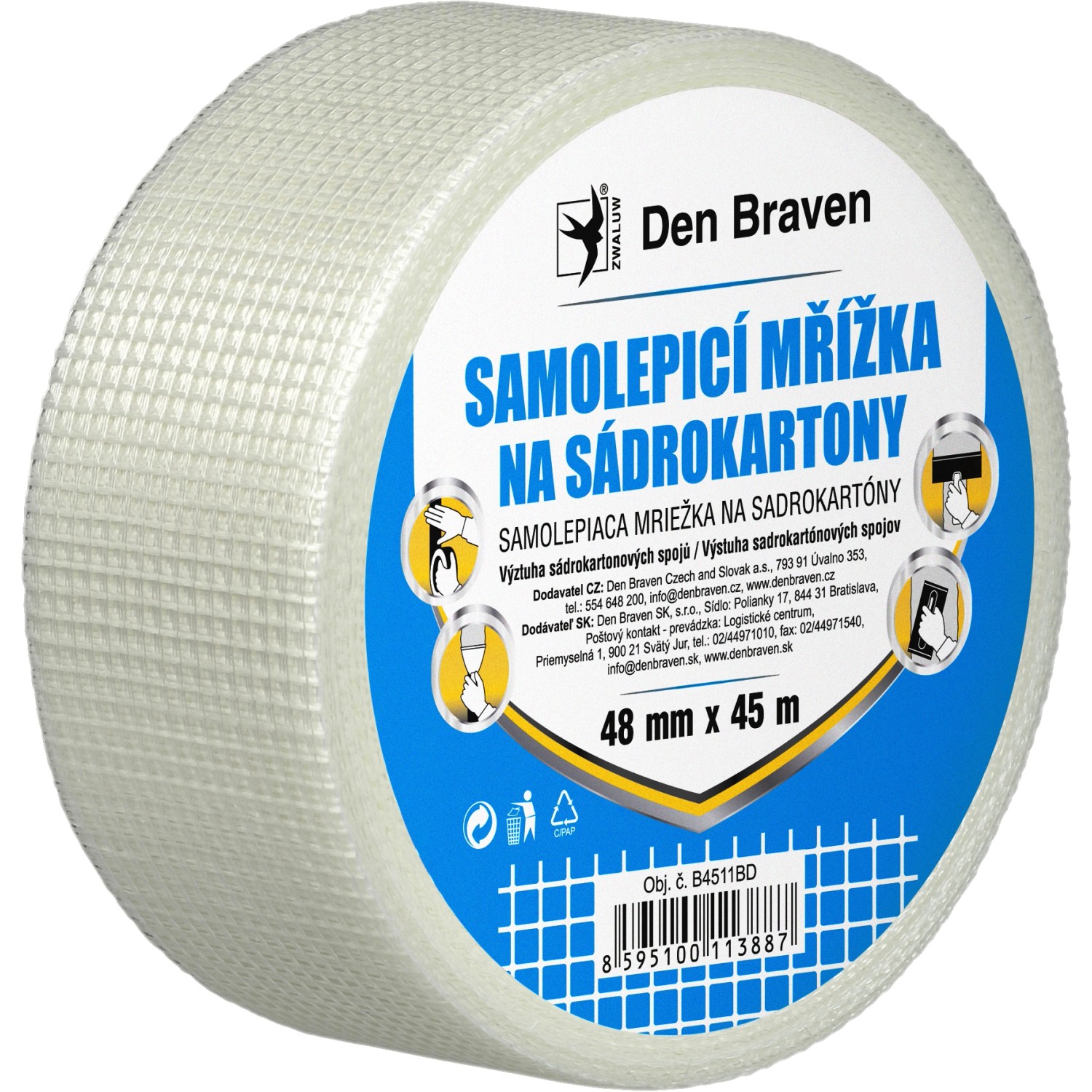 Den Braven Samolepicí mřížka na sádrokartony Rozměr: 48 mm / 153 m