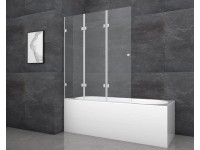 Aurlane Skládací zástěna na vanu Silver Elegance 120 cm x 140 cm chrom 3křídlá