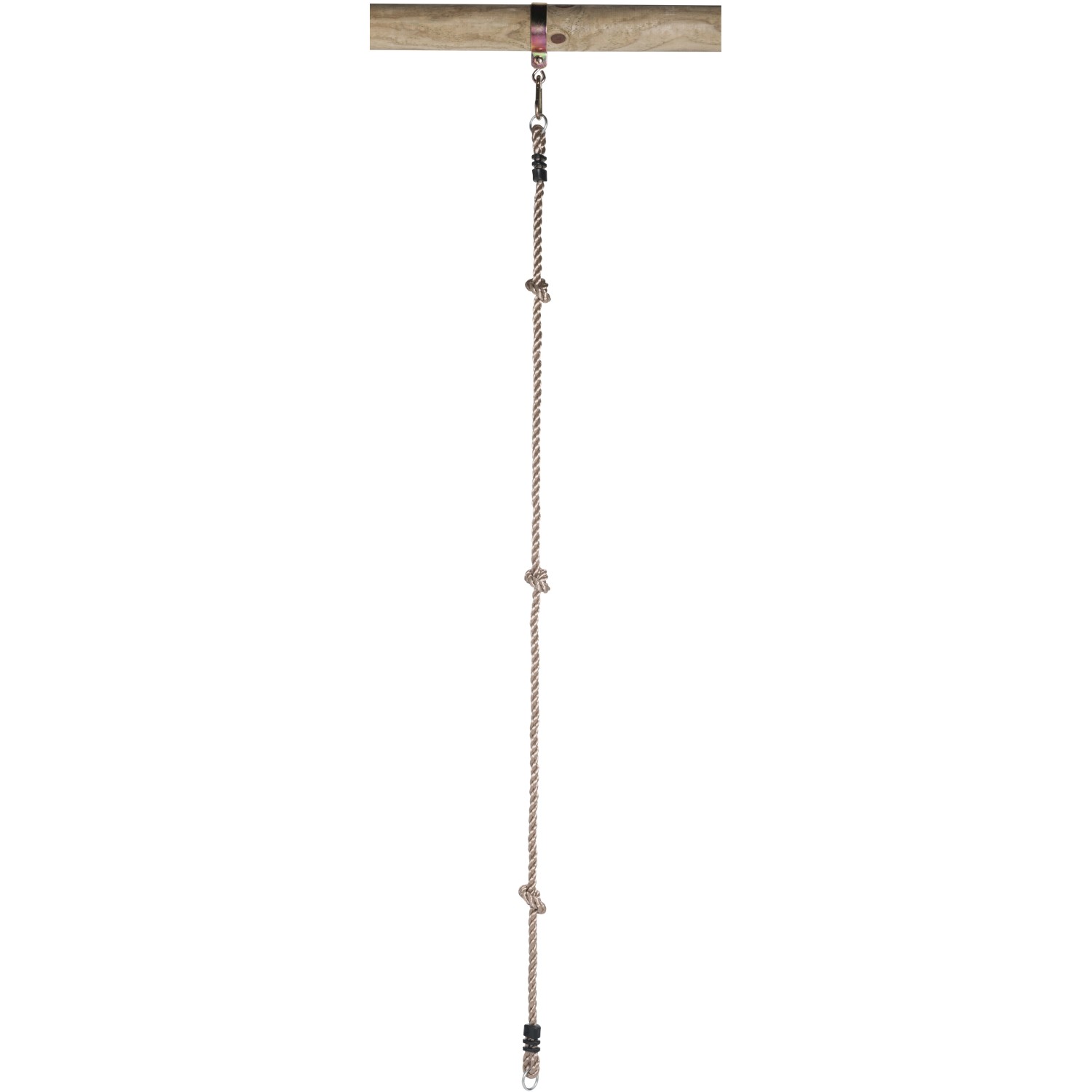 SwingKing Šplhací lano se 3 uzly a 2 kruhy, 190 cm