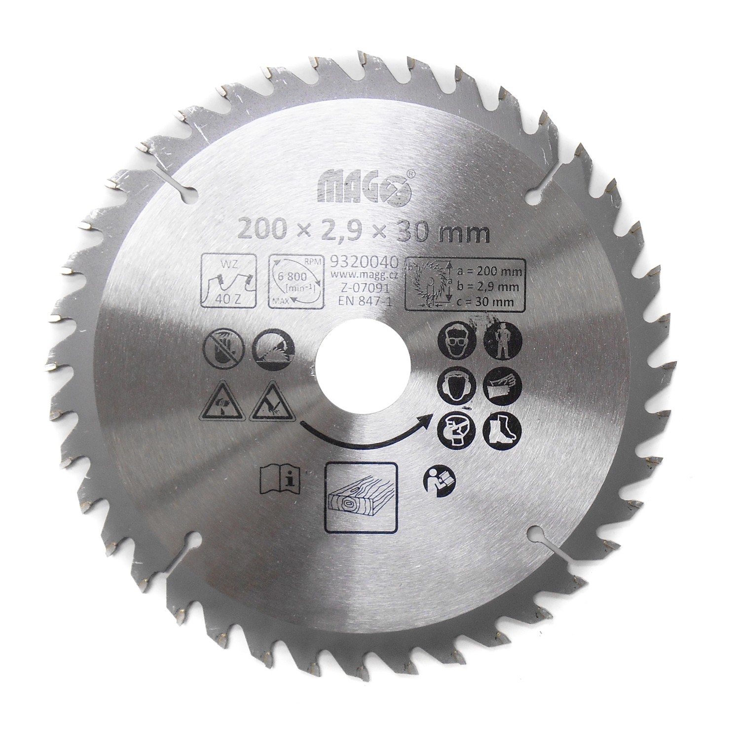 Magg Pilový kotouč 200 x 2,9 x 30 mm / 40 zubů střídavě šikmé