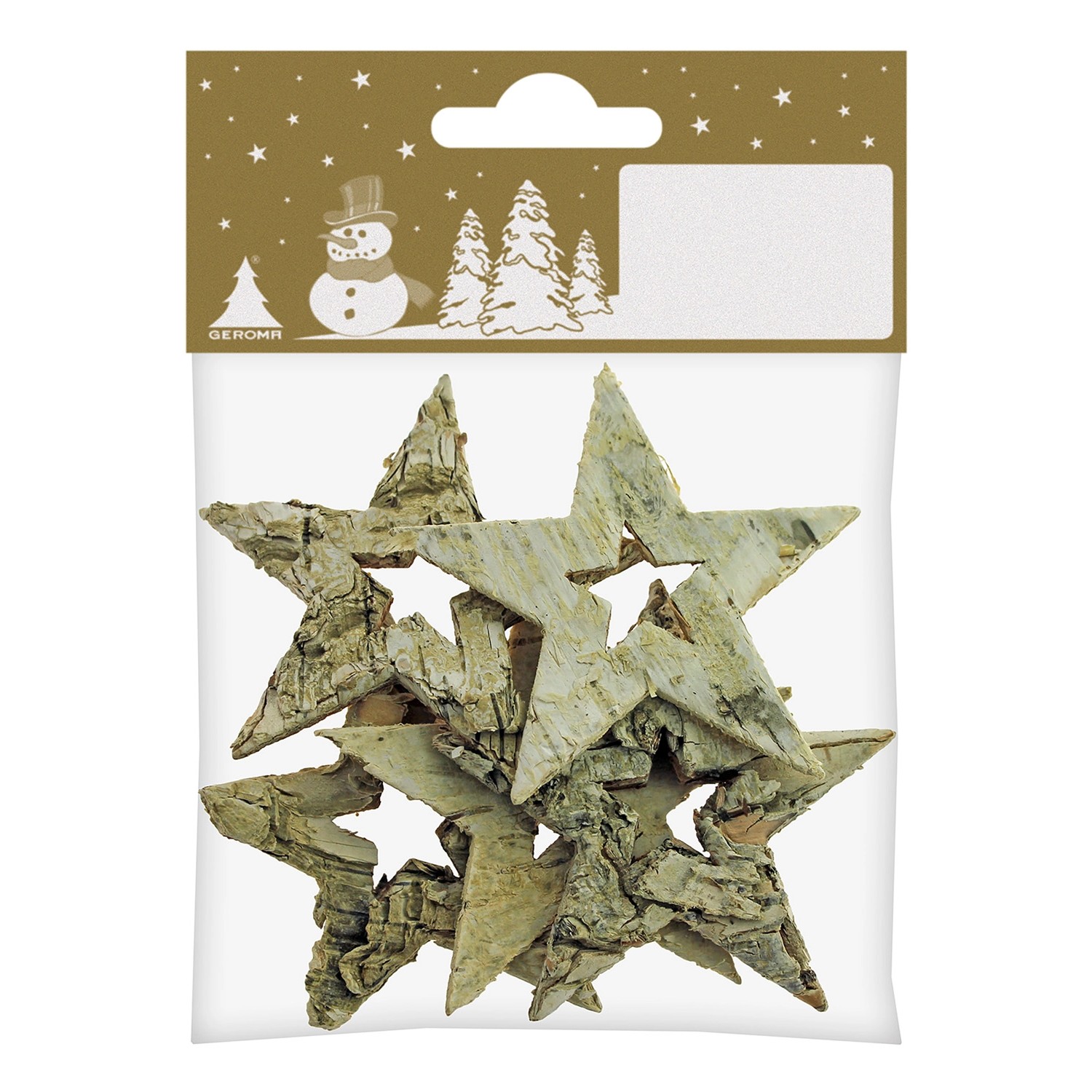 Hvězdy z březové kůry, pr. 5 cm, 5 ks