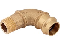 Lisovací koleno červený bronz 90°, pr. 18 mm x 21 mm (R 1/2), 1 ks Lisovací koleno červený bronz 90°, pr. 18 mm x 21 mm (R 1/2), 1 ks