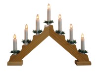 M.A.T. Elektrický vánoční svícen přírodní 7 svíček 2700-3000 K, 30 x 40 x 4,8 cm